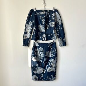 Ralph Lauren Purple Label Silk Taffeta Floral Jacquard Set Size 10 2024 Runway